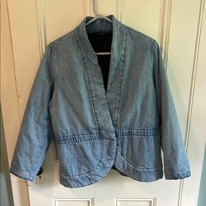 J Jill Blue Jean Jacket with Wrap-Style Front